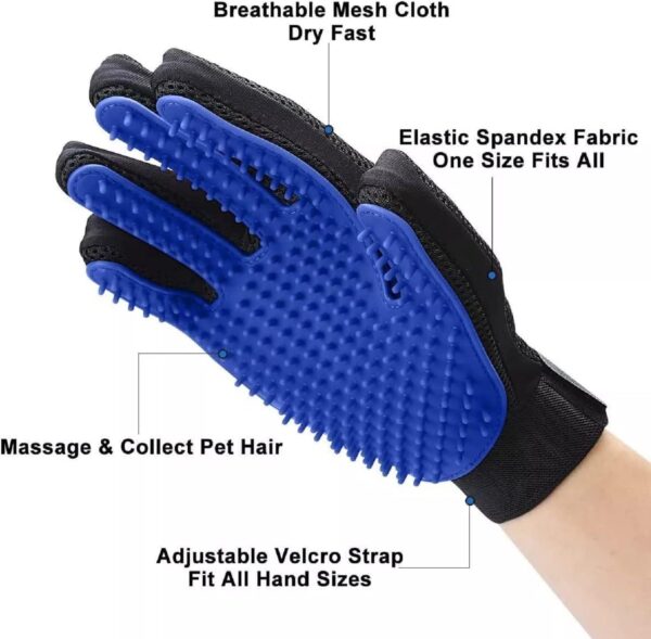 ZDXY Pet Glove, Pet Grooming Bathing Washing Hair Remover Brush Fur Mitts, for Cat Dog Horse Rabbit Animal（2 pieces） - Image 2