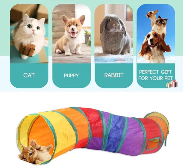 Wefine 20 Pcs Cat Toys, Kitten Toys for Indoor Cats, Cat Tunnel Interactive Feather Teaser Wand Ball Toy Set for Kitty and Cats - Image 6