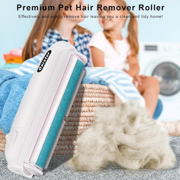 Garstor Pet Hair Remover Roller, Reusable Lint Roller for Pet Hair, Cat Dog Hair Remover for Furniture, Sofa, Carpet, Bedding, Self Clean Lint Remover-Blue - Image 6