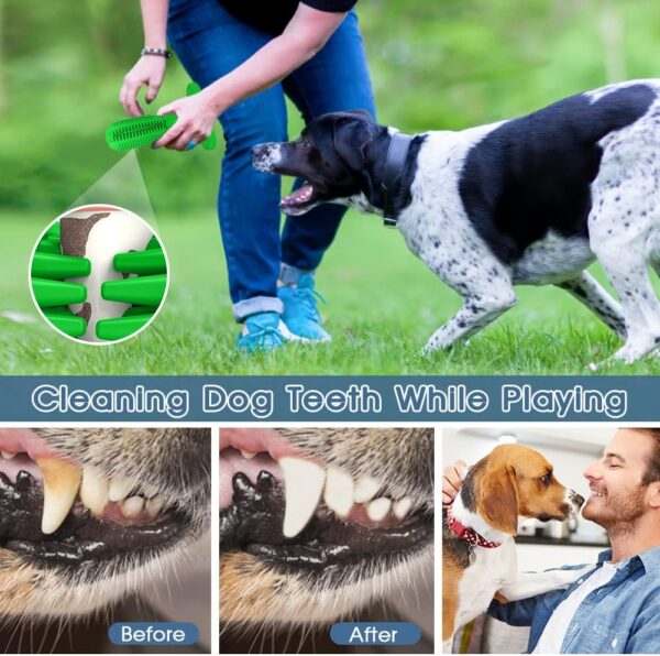 RUCACIO Dog Chew Toys, Tough Durable Dog Toothbrush Toys, Outdoor Interactive Dog Toys Dogs Dental Care Teeth Cleaning Toy, Puppy Dog Birthday Gifts - Image 4