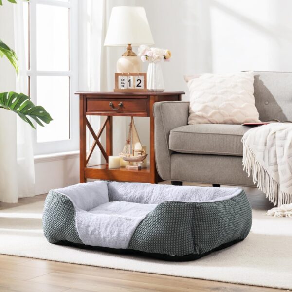 FURTIME Medium Dog Bed Pet Bed, Washable Dog Bed Medium with Non-slip Bottom, Calming Dog Bed Pet Beds For Small Medium Dogs, Corgi, Teddy, Chihuahua And French Bulldog, Grey, 63×53×20 cm - Image 7