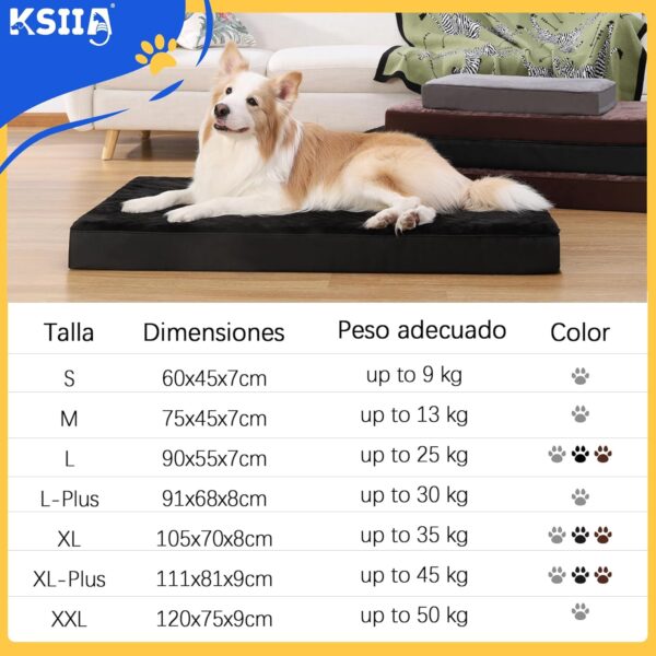 KSIIA Dog Beds Large Washable, Orthopedic Dog Crate Beds with Waterproof Removable Cover, Flat Dog Mattress Non skid Bottom, Pet Beds for Dogs, Grey, 88x55x7cm - Image 6