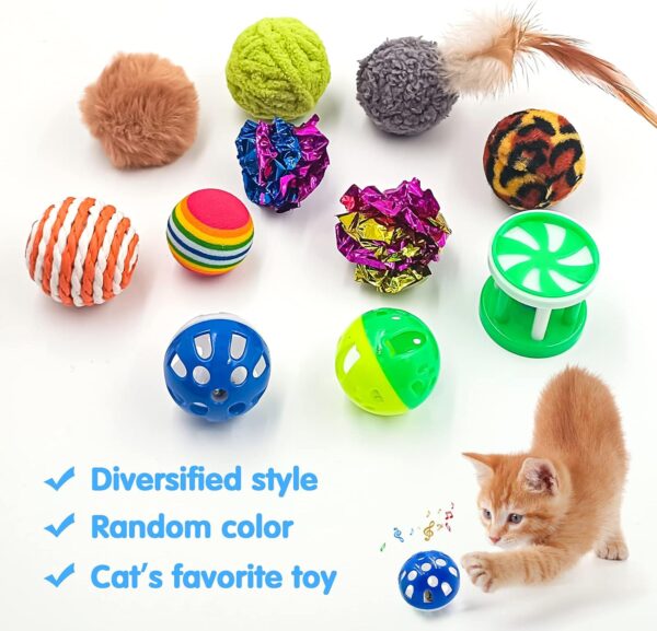 Cat Toys,Cat Toys for Indoor Cats Kitten,23Pcs,Cat Toys set,Kitten Toys,Interactive Cat Toys ,Cat Toys Feather,Catnip Fish,Matatabi Chew Sticks,Cat Wand,Mice,Crinkle Balls,Bells,Scratching Toys - Image 3