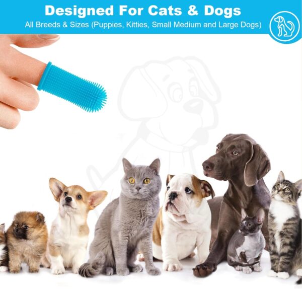 10Pcs Dog Toothbrush, 360º Dog Finger Toothbrush, Silicone Pets Teeth Cleaning Toothbrush Kit for Dogs Puppies, Dog Teeth Cleaning Products for Cats & Small Pets Dental Care (Mix Color) - Image 6