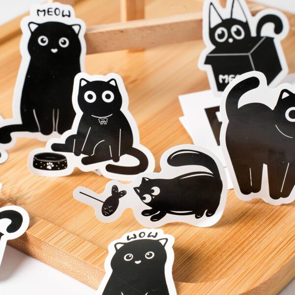 Cat Stickers,30PCS Funny Cat Stickers,Cute Cat Scrapbook Stickers,Kawaii Cat Stickers Kit, Scrapbooking Supplies Cute Journaling Stickers for DIY Crafts, Laptops, Journal, Gifts for Adult, Child - Image 5