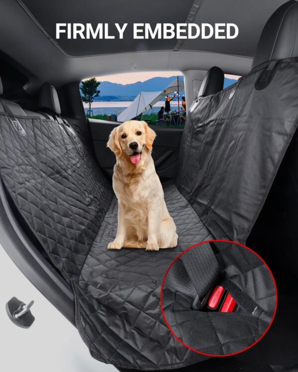 BASENOR Tesla Dog Car Seat Cover 100% Waterproof Non-Slip Pet Dog Back Seat Covers Boot Liner for Dogs with Adjustable Straps for Model Y Accessories 2019-2024 - Image 8