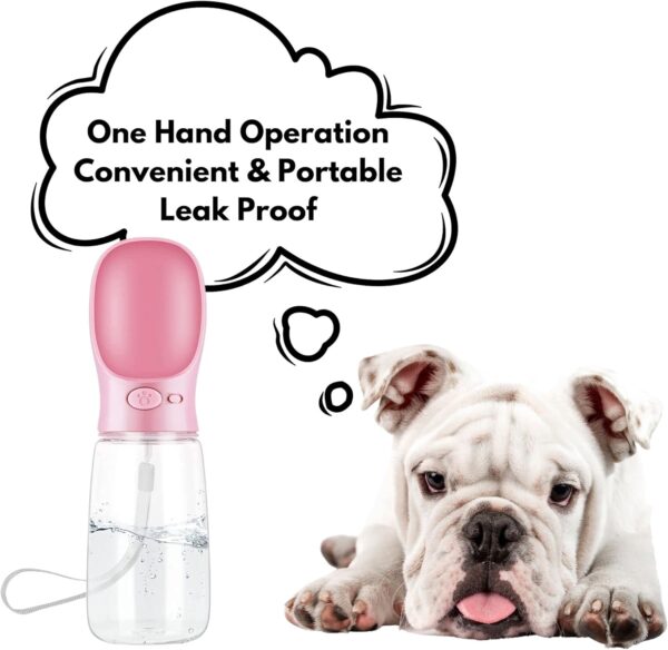 BUB Portable Dog Water Bottle, Travel Bottle, Feeding & Watering Supplies for Dogs, Leak Proof Dog Essentials Dog Walking Accessories Leak Proof Drinking Dispenser Gifts for Dogs (550ML, PINK) - Image 5