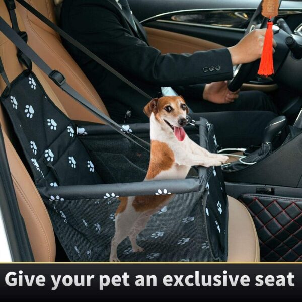 SWIHELP Pet Car Booster Seat Travel Carrier Cage, Oxford Breathable Folding Soft Washable Travel Bags for Dogs Cats Small Pet Car Seat Carrier - Image 5