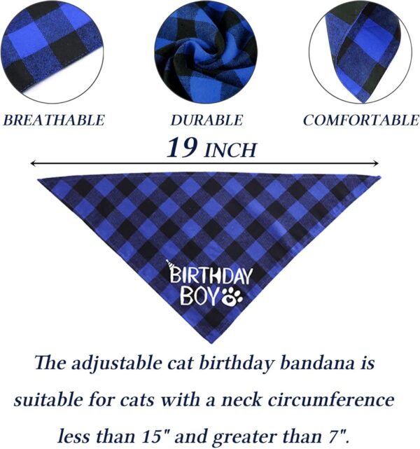 STMK Cat Birthday Party Supplies, Cat Birthday Hat Bandana Bow Tie Collar Birthday Number Cat Birthday Banner Garland MEOW Letter Balloons for Cat Kitten Birthday Outfits Decorations - Image 5