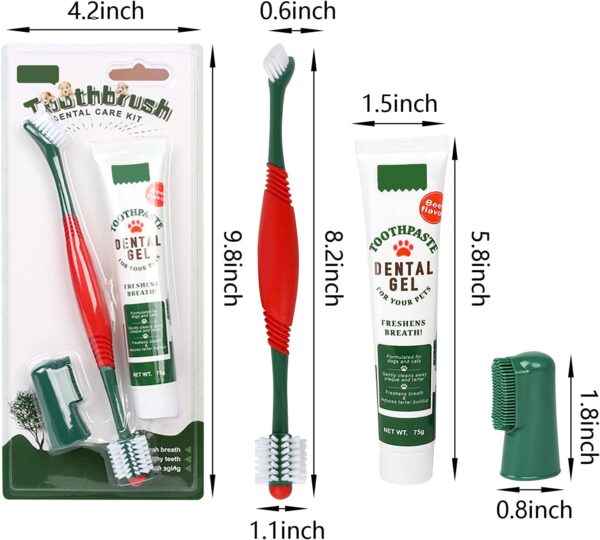 Pet Dog Toothbrush Cat Finger Toothbrush Toothpaste 360° Teeth Cleaning Fresh Breath Kit Beef Flavor Dog Plaque Removal Health Supplies - Image 9