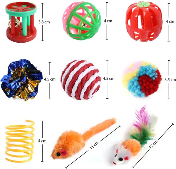 20 Pcs Cat Toys for Indoor Kitten, Collapsible Tunnel, Interactive Feather Wand Ball Spring Mice Toy for Puppy Kitty - Image 6