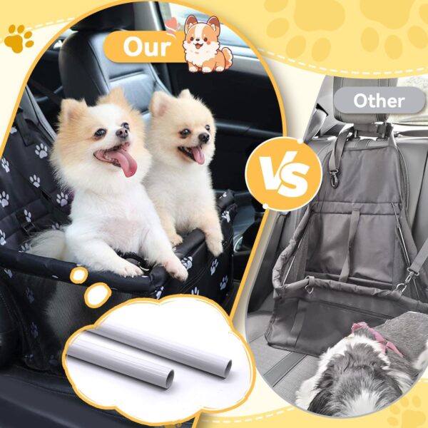 Flagest Dog Car Seat Travel Carrier Doggie Booster Cage, Oxford Breathable Folding Soft Washable Travel Bags for Dogs Cats or Other Small Pets, Dog Booster Seat Unfolded Size 15.7 * 12.5 * 9.4 Inch - Image 2