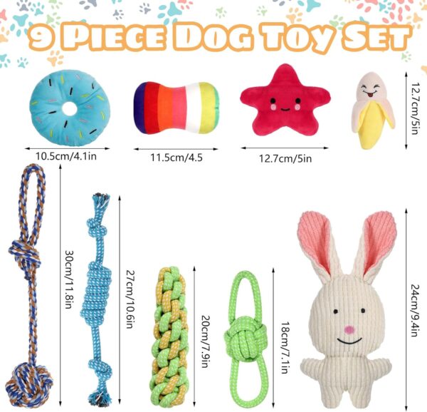 FUYOAL Puppy Chew Toys, 9 Pieces Natural Cotton Dog Rope Toys Puppy Teething Toys Interactive Puppy Toys Dog Toys for Small and Medium Dog - Image 4