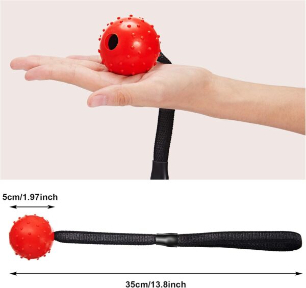 SKYLETY 4 Pieces Dog Ball on a Rope Training Ball Dog Toy Interactive Dog Ball on a String Reward and Exercise Toy for Small Medium Large Dog Fetching, Catching, Throwing and Tugging (5 x 30 cm) - Image 2