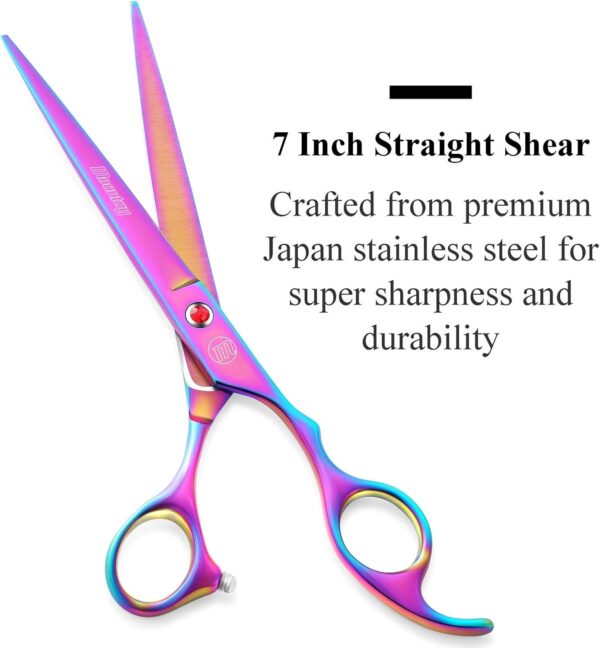 Professional Dog Grooming Scissors Set, 7 Inch/8 Inch Pet Grooming Scissors Chunkers, Curved, Thinning Shears for Dog with Comb - Image 5