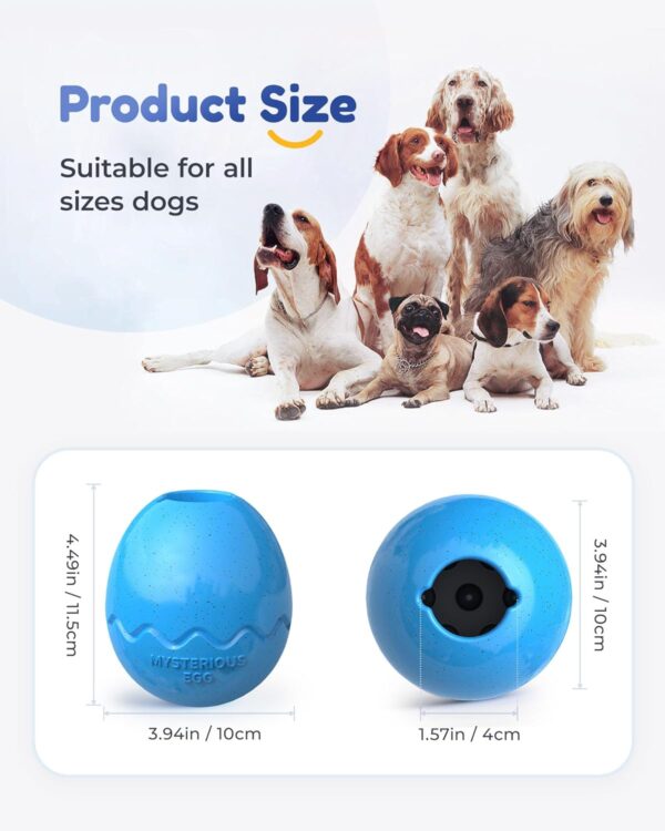 LACCEN Interactive Treat Dispenser Dog Toy, Slow Feeder Toys for Boredom, Durable Dog Chew Toys for Small Medium Large Dogs (Eggshell Shape, Blue) - Image 6