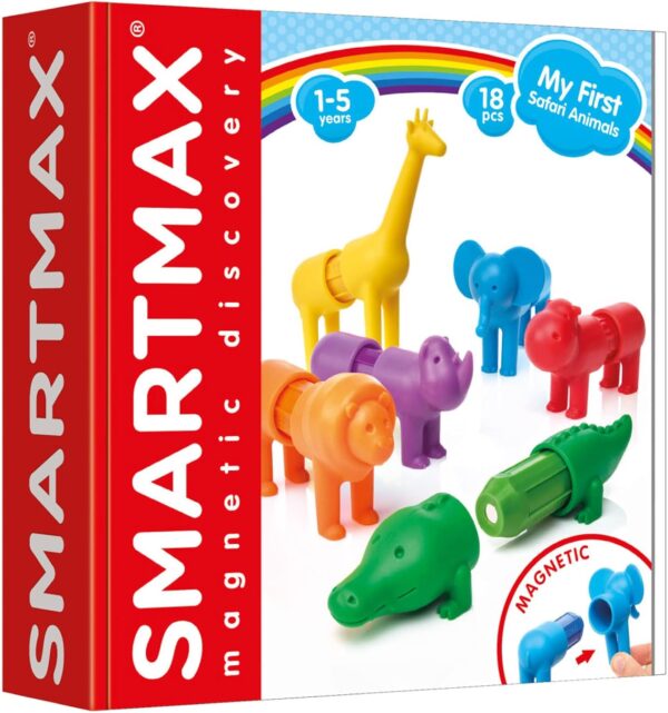 SMARTMAX - My First Safari Animals, Magnetic Discovery Play Set, 18 pieces, 1-5 Years & In the Jungle: A Push, Pull, Slide Book (Campbell Axel Scheffler, 9) - Image 2