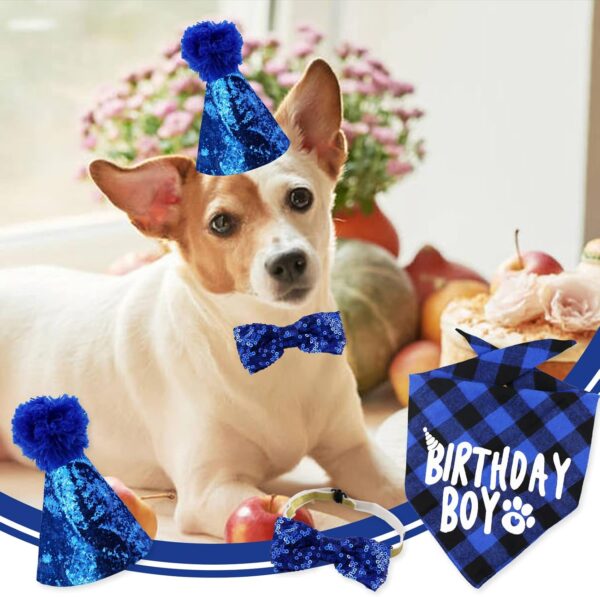 Dog Birthday Bandana Hat Bow Tie Set, Pets Birthday Party Supplies, Dog Birthday Bandana Dog Birthday Hat Dog Bow Tie, Birthday Decorations Great Puppy Dog Birthday Outfit Boy - Image 7