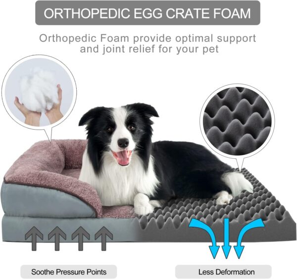 ODDPET Pet Bed for Large Dogs, Orthopedic Dog Bed, Dog Sofa with Removable Machine Washable Cover - Image 3