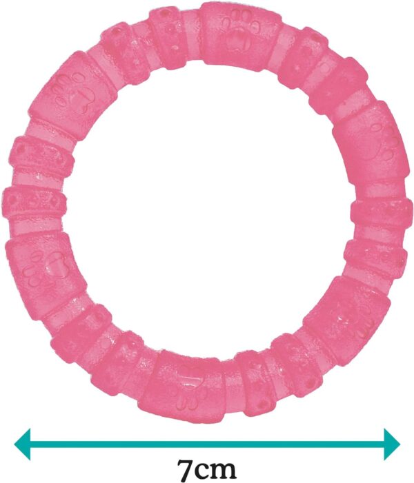 Rosewood Biosafe Puppy Ring Dog Toy, Pink - Image 3