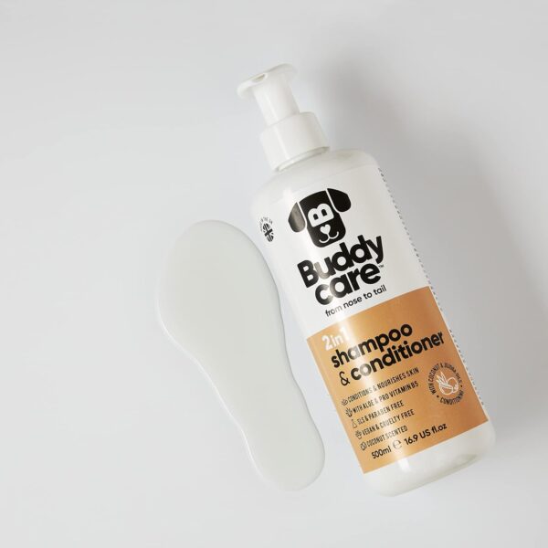 Buddycare 2in1 Dog Shampoo & Conditioner Coconut Scented | With Aloe Vera and Pro Vitamin B5 (500ml) - Image 7