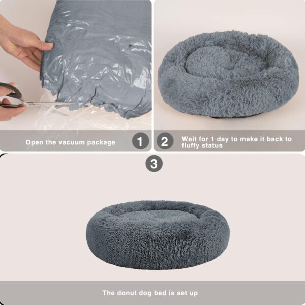 Mirkoo Dog Beds Calming Donut Pet Bed Washable Anti Anxiety Faux Fur Pet Bed, Round Fluffy Plush Dog Bed for Large Medium Small Dogs (L/XL/XXL/XXXL) - Image 5