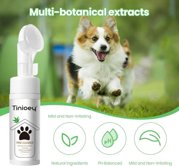 Tinioey Paw Cleaner for Dogs and Cats | Clean Paws No-rinse Foaming Cleanser| Dog Paw Brush Paw Scrubber| Cat Paw Cleaner Pet Paw Cleaner, Paw Claw Care - Image 5