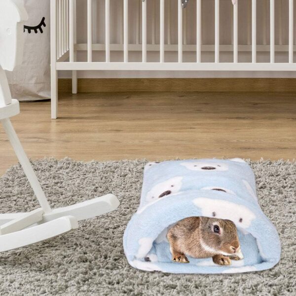 UKTYUAS Guinea Pig House Bed Hamster Bed Winter Warm Pet Bed Collection small pet bed accessories, Washable Small Pet Animals Cave Bed-Blue - Image 8