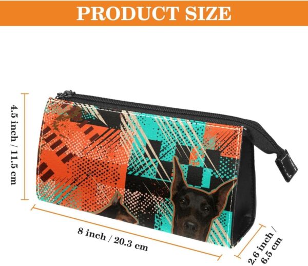 Cosmetic Bag for Women, Adorable Roomy Makeup Bags Travel Water Resistant Toiletry Bag Accessories Organizer, Cartoon Animal Pet Doberman Pinscher Cool - Image 2