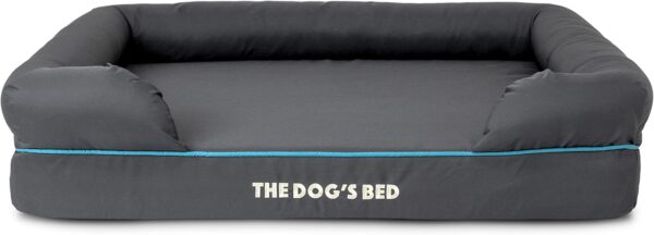 The Dog’s Bed, Orthopaedic Memory Foam Waterproof Dog Bed, Large Grey with Blue Trim, Eases Pet Arthritis & Hip Dysplasia Pain, Therapeutic & Supportive, Washable Quality Oxford Fabric Cover - Image 8