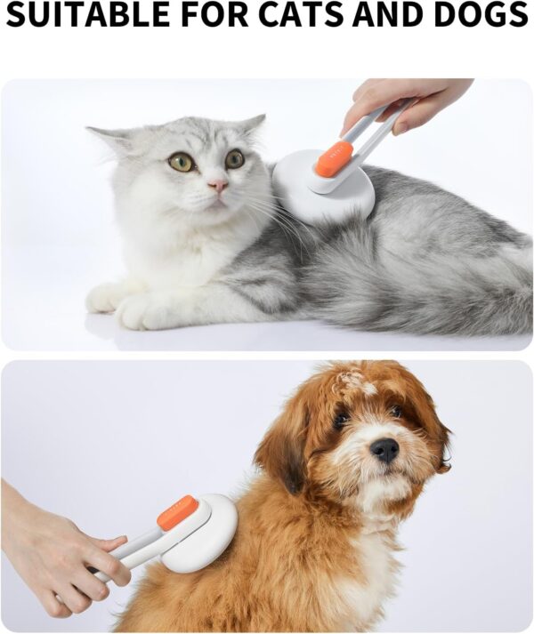 PETKIT Cat Brush with Release Button, Cat Grooming Brush for Long or Short Haired Cats, Cat Hair Brush for Shedding Cat Comb for Pets Kitten Rabbit Removing Loose Fur and Massage - Image 2