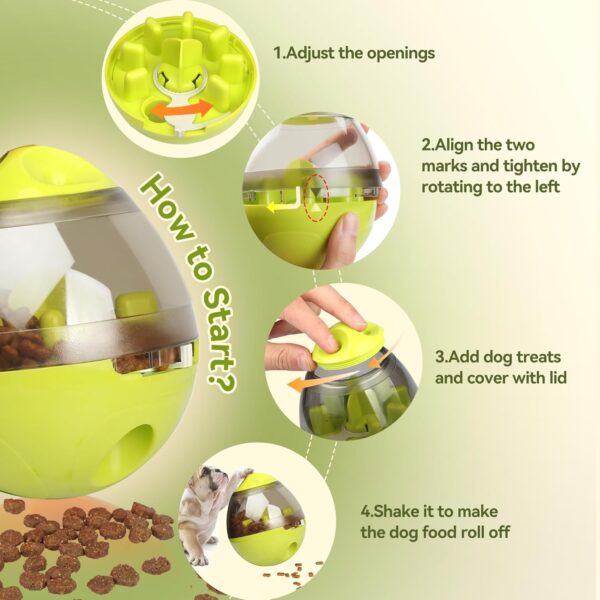 Zellar Treat Dispensing Dog Toy - Dog Treat Ball/Food Dispenser/Interactive Toys/Slow Eating Treat Ball for Small Medium Dogs and Cats (Green) - Image 5