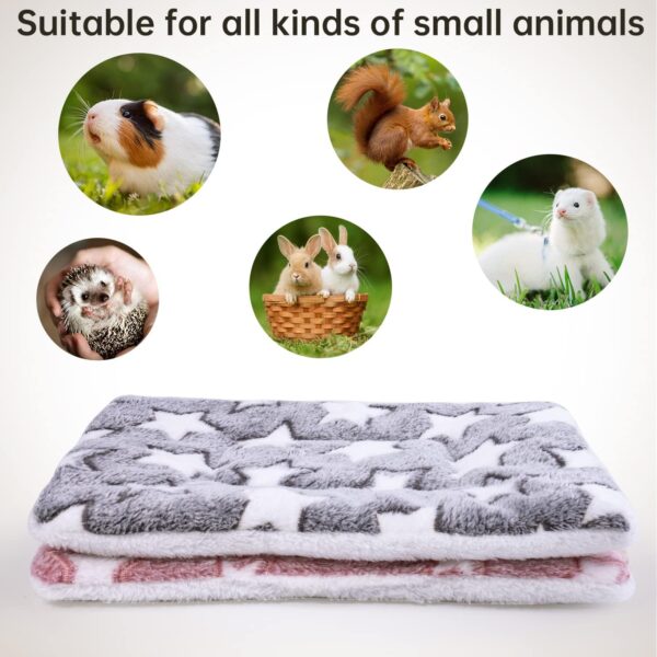 MICOOYO 2Pcs Small Animal Bed Mat - Fluffy Fleece Rabbit Bed, Pet Pad Mat for Rabbit Guinea Pig Squirrel Hamster (XS,Star) - Image 6