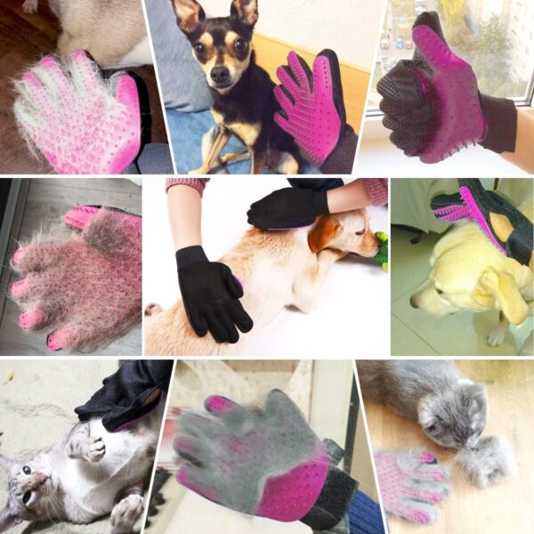 [Upgrade] Pet Dog Cat Grooming Glove,Gentle Deshedding Brush Glove,Efficient Pet Hair Remover Mitt,Massage Tool with Enhanced Five Finger Design,for Dogs,Cats,Rabbits,Horses with Long/Short Fur,1 Pair - Image 7