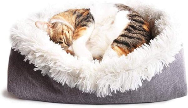 Hamkaw Self-warming Dog Bed Foldable Convertible Self Heating Plush Cat Bed Nest Machine Washable & Removable Thermal Pet Cushion Pad Mat Blanket for Travel Home Indoor Outdoor - Improved Sleep - Image 8