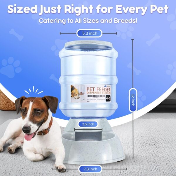 Flexzion Gravity Pet Feeder Food Dispenser (4-6 lb Size) for Dogs Cats Automatic Replenish Dry Food Storage Container Bowl for Small Medium Breed Dog Cat Animal Feeding Watering Fountain Supplies - Image 8