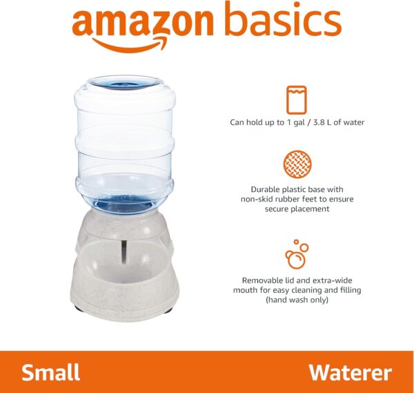 Amazon Basics Dogs and Cats Water Feeder, Small, 1 Gallon, Transparent - Image 2