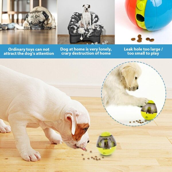 Lesfit Dog Food Ball, Pet Food Dispenser Toys IQ Treat Interactive Feeder Balls Smart Puzzle Toy for Dogs and Cats (Green) - Image 5