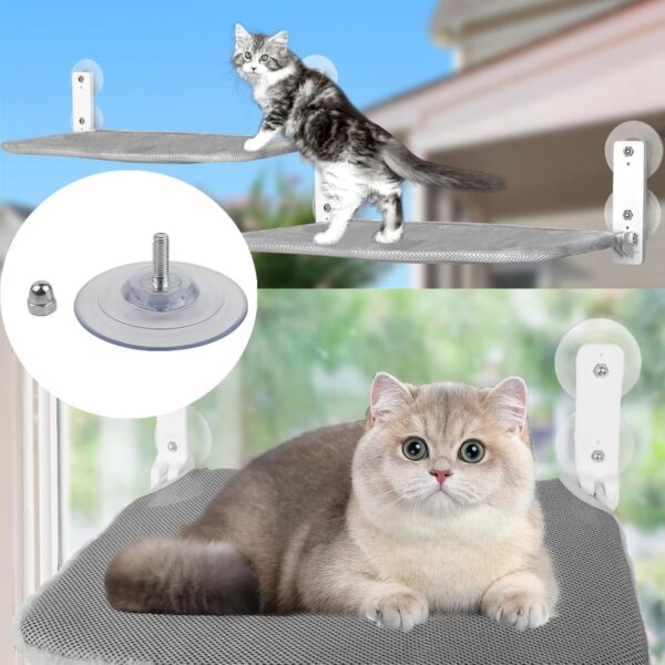 4 PCS Cat Perch Window Suction Cups Sturdy Cat Window Perch Suction Cups Replacement Screw Mount for Cat Window Seat Cat Hammock Hanging Pet Supplies(85MM)… - Image 6