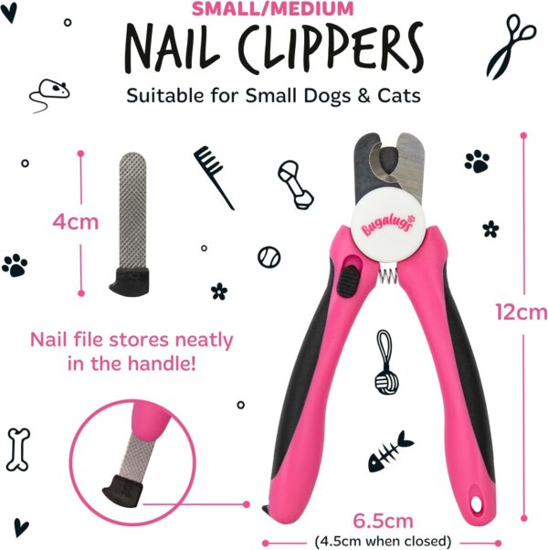 BUGALUGS Dog nails clippers & Cat Nail Clippers - Nail Trimmer with Safety Guard & Dog Nail File. Suitable for Pets, Dogs, Puppy, Cats, Kitten Nails & Claws. Pet Grooming Supplies (Small to Medium) - Image 6