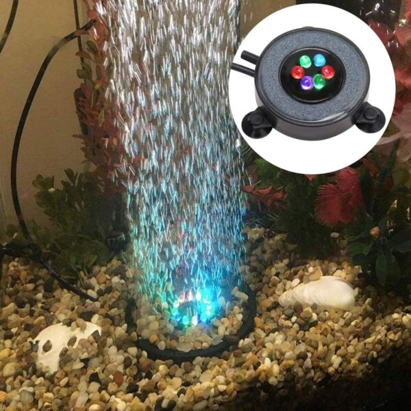 Supmaker Aquarium Air Stone Fish Tank Led Air Stone Bubble Light with 6 Color Changing LEDs for Aquarium - Image 7