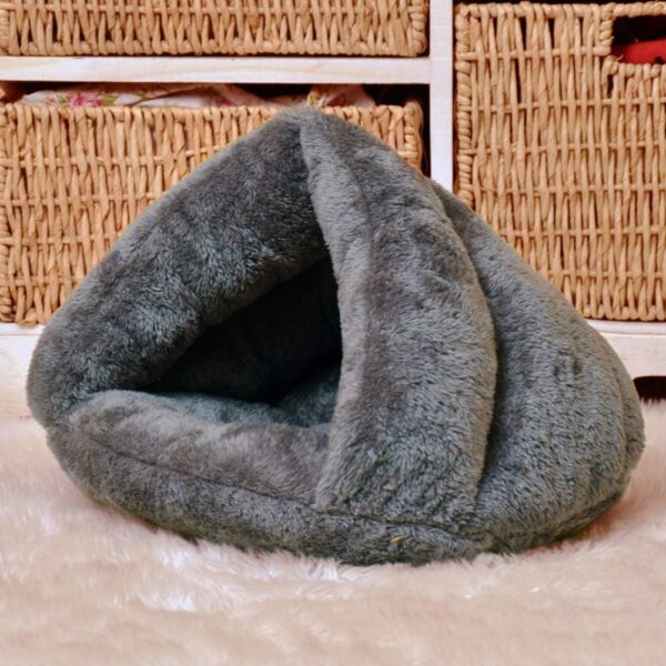 Soft Indoor Pet Bed Sofa 2 in 1 Pet Nest Portable Cat Puppy Sleeping Bag Bed Carpets Foldable Pet Cave Half Covered Slipper Shape Bed Cave House Thermal Warmer Winter Cozy Bed Hut(less than 4.5 lb) - Image 7