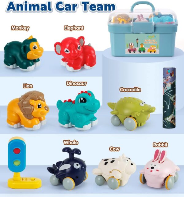 HahaGift Animal Car Toys for 1 Year Old Boys Gifts,Baby Boy Toys 12-18 Months Truck Toy,Pull Back Cars for 1 2 Year Old Girls,1 Year Boy Birthday Gift for Childrens Toddler Toys 1-2 Years - Image 3