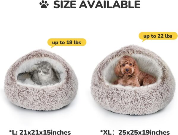 CATISM Cat Beds Dog Bed Pet Bed for Indoor Cats Large Cave Dog Bed Washable 60cm Coffee - Image 5