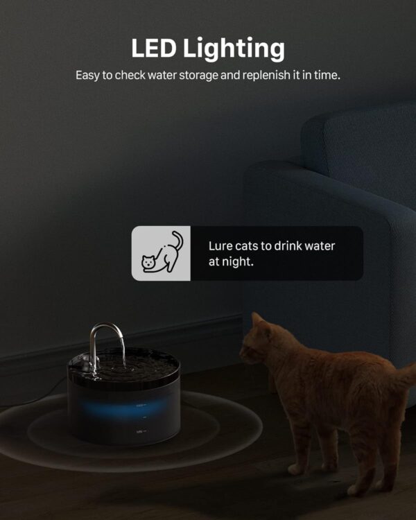 Cat Water Fountain for Drinking: Cat Fountain - 2L Cat Water Fountain - Water Fountain Cat Bowl - Pet Water Fountain - Cat Drinking Fountain - Super Silent - Faucet Shape - Multiple Pets - GIOTOHUN - Image 8