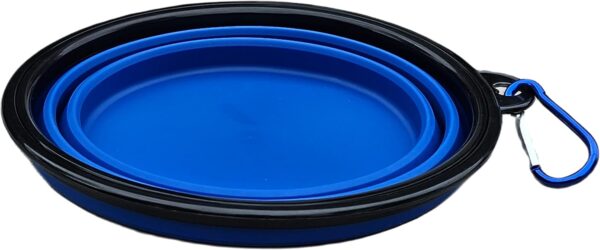 Collapsible Travel Dog Bowl Portable Large Or Small Pet Water and Food Feeding Bowl Outdoor Easy To Carry With Hook Blue or Pink (Blue Large) - Image 5