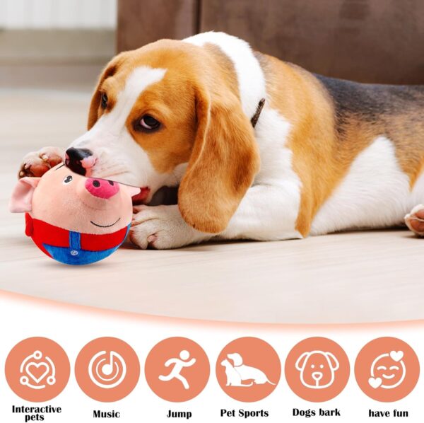 Active Moving Pet Plush Toy, Interactive Dog Toys, Talking Animal Plush Toy for Dog, USB Rechargeable Interactive Washable Cartoon Pig Plush Sound Electronic Toy For Pets, Cats, Small And Medium Dogs - Image 4