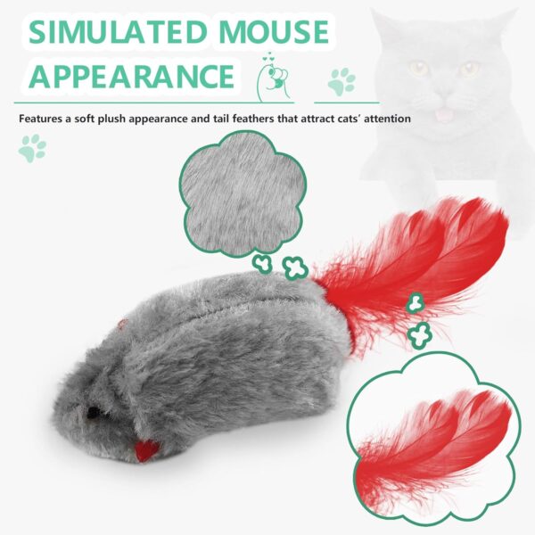 FYNIGO Cat Toys for Indoor Cats Adult Kitten, 2 Pack Door Hanging Interactive Cat Mice Toys with Squeaky Sound and Feather Tail, No Batteries Required, Kitten Toys, Cat Enrichment Boredom Mouse Toy - Image 5