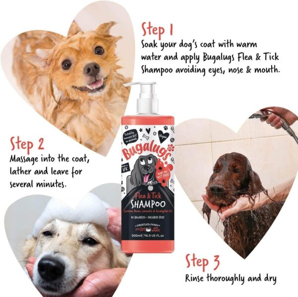 Flea and Tick Dog Shampoo by Bugalugs, Works on Smelly Puppies & Dogs, Contains Neem Oil & Eucalyptus Oils, PH Balanced Vegan Pet Shampoo, Used by Professional Groom - Image 7