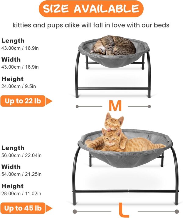 JUNSPOW Cat Bed [Large Size-56x54x28 cm] Dog Bed Pet Hammock Bed Free-Standing Cat Sleeping Cat Supplies Pet Supplies Whole Wash Stable Structure Detachable Excellent Breathability Easy Assembly - Image 6